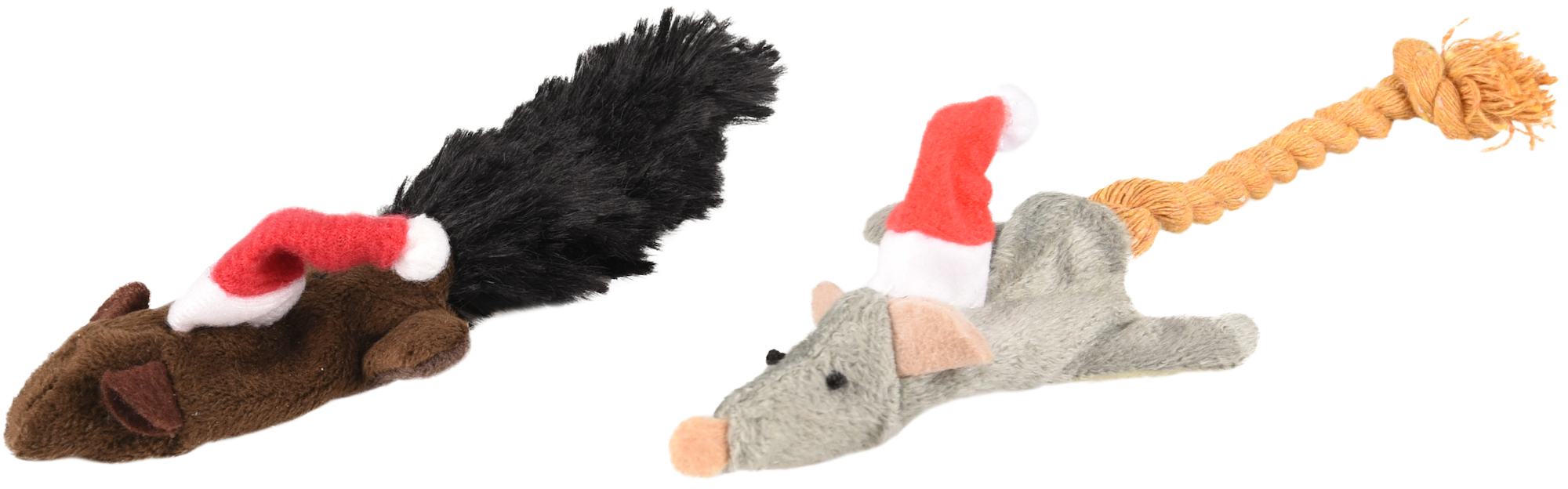 Flamingo Christmas Toy Mouse Beige Brown Grey Red White 