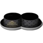 Feeding and drinking bowl Luxurious Combo Black Grey Gold - Plastic