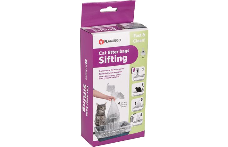 Flamingo Kattenbakzakken Transparant & Grijs