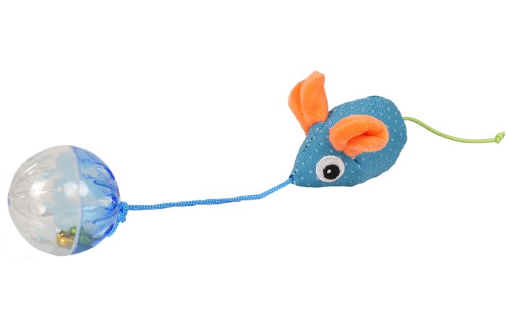 Flamingo Spielzeug Rio Maus mit Ball Mit ball Hellgrün Orange Blau Transparent