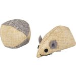 Toy Juns Ball Mouse Beige Grey 2 pieces