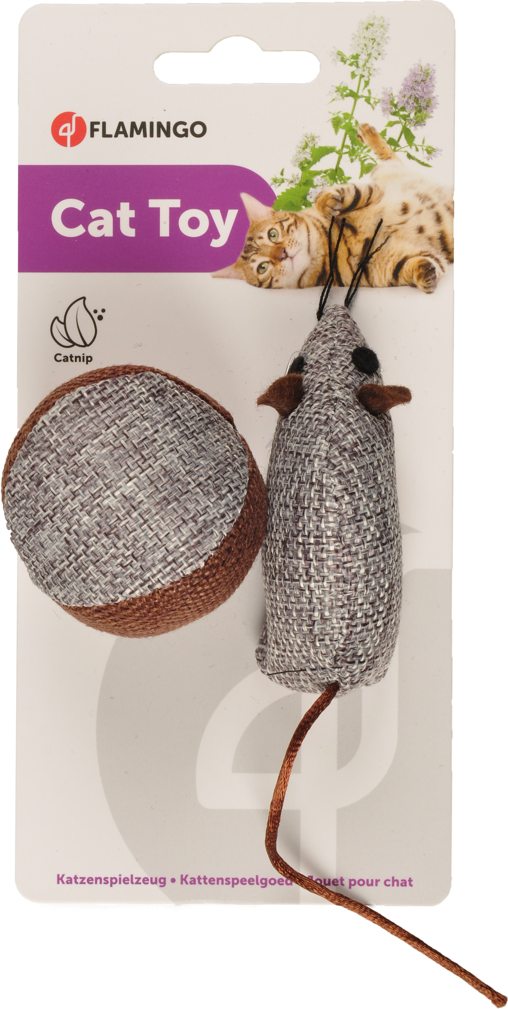 Flamingo Speelgoed Juns Bal & Muis Grijs