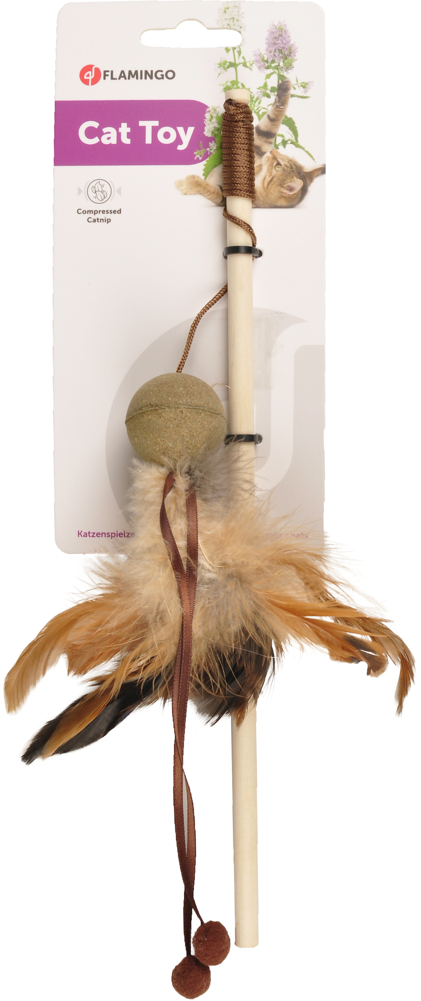 Flamingo Toy Penken Dangler with ball Brown