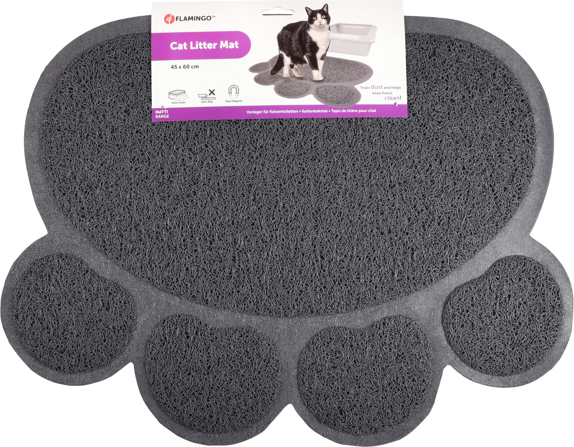 Flamingo Katzenstreu Matte Pitou Matti Grau