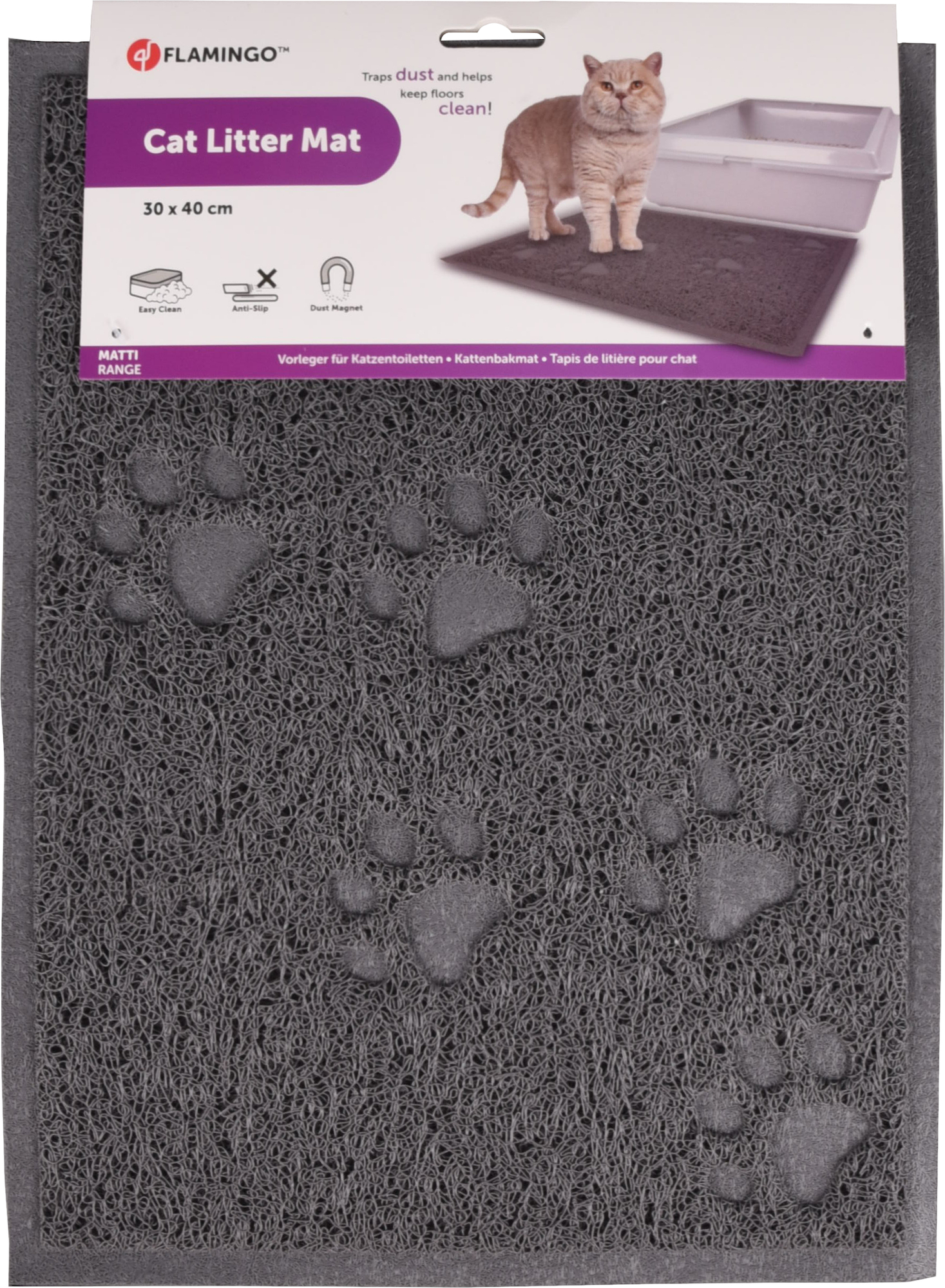 Flamingo Cat litter tray mat Tumbi Matti Grey
