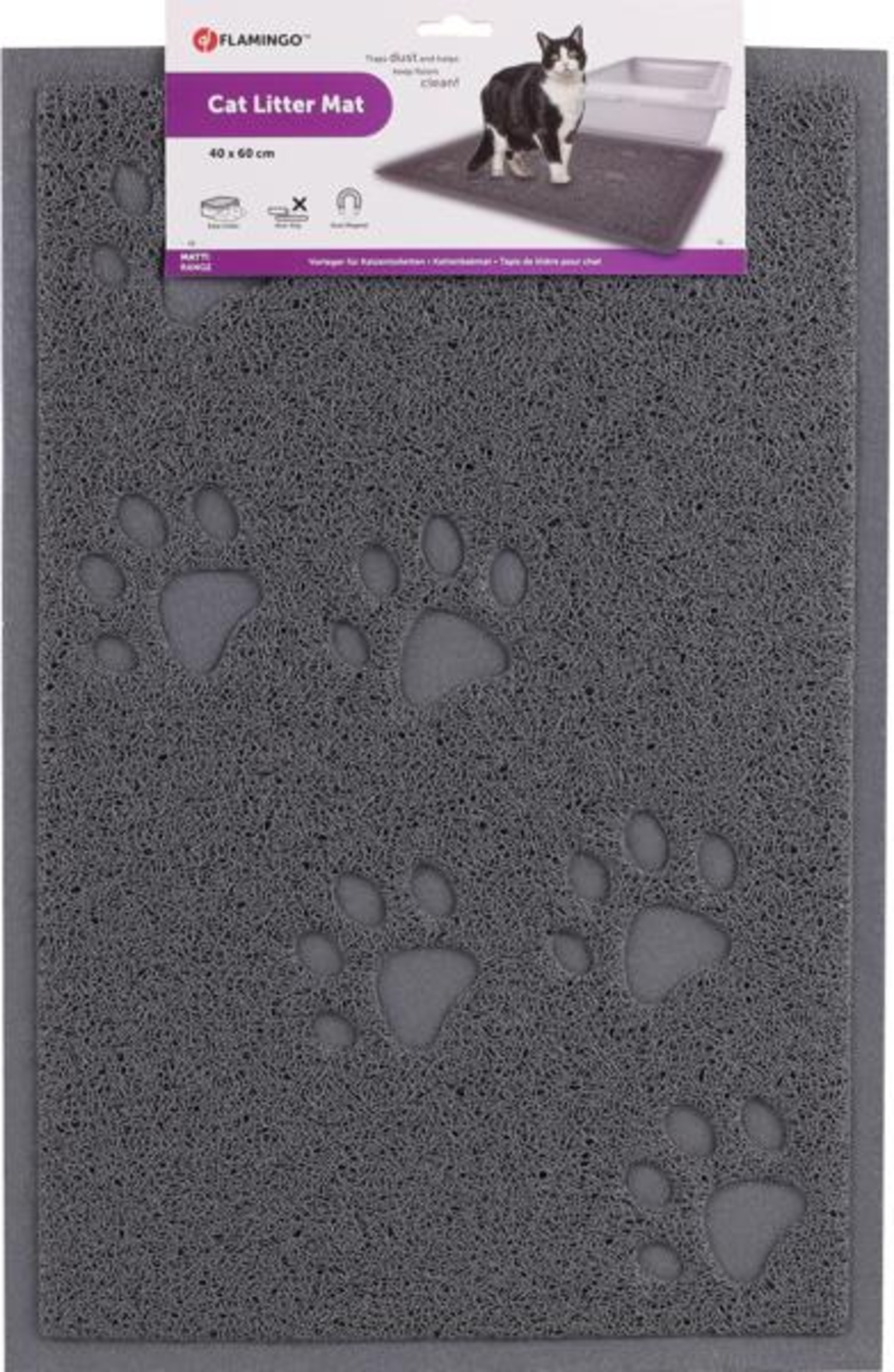 Flamingo Cat litter tray mat Tumbi Matti Grey