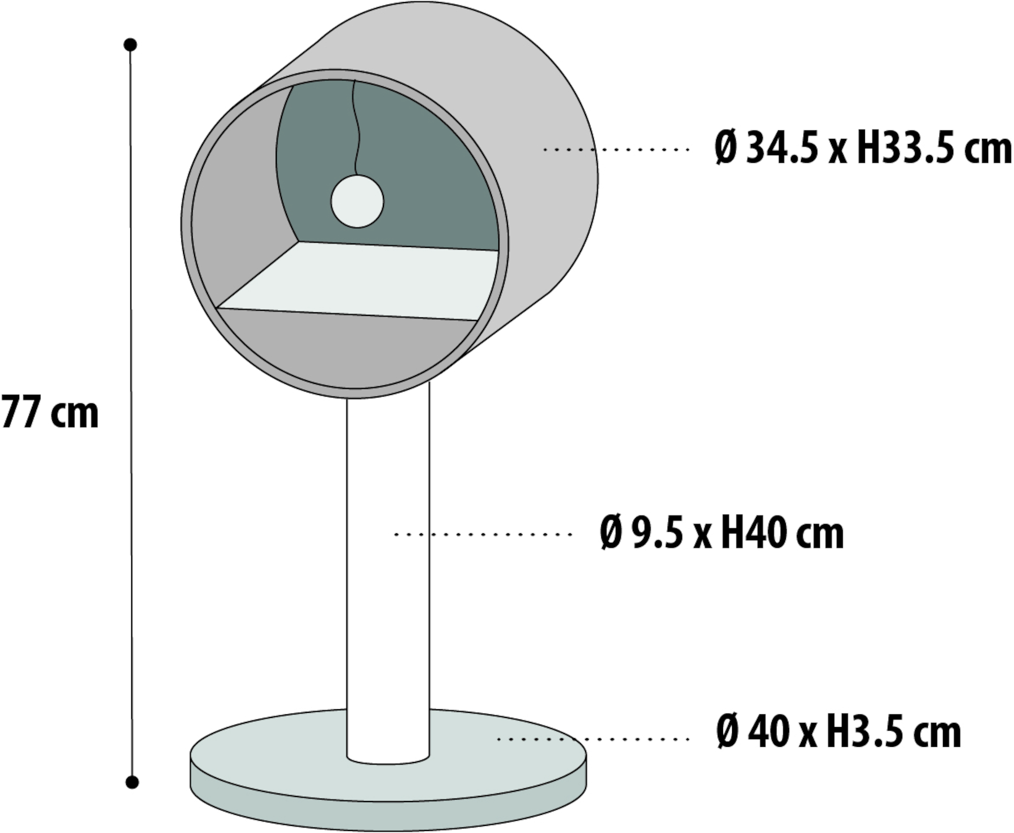 Flamingo Scratching tree  Scandi Mint green & White