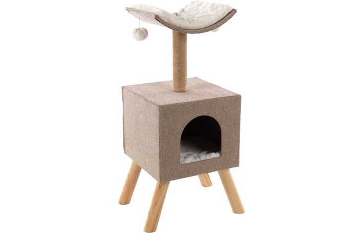 Flamingo Kratzbaum Scandi Beige & Natürlich & Weiß