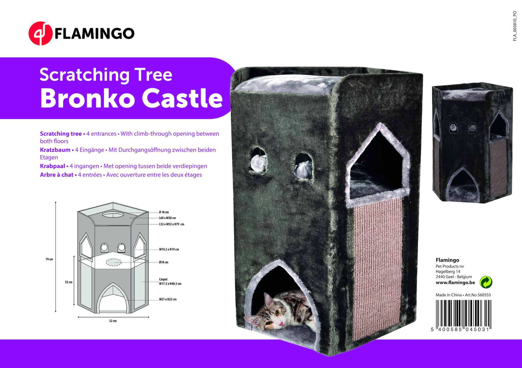 Flamingo Krabton Bronko Donkergrijs