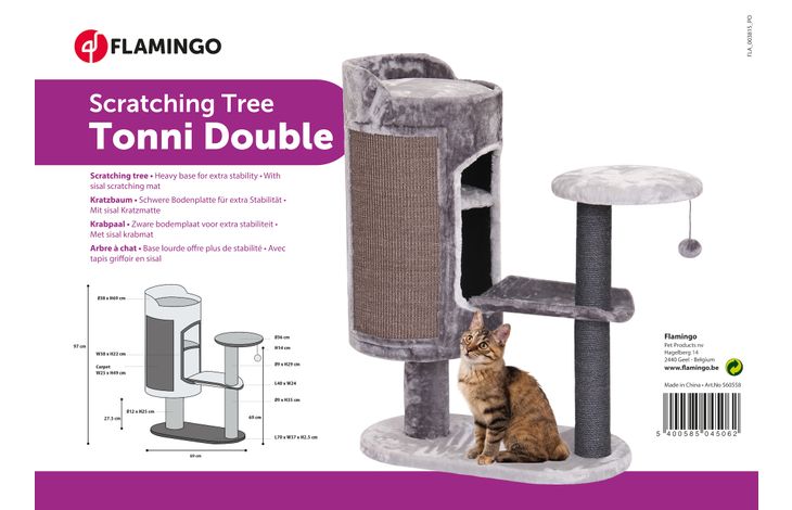 Arbre A Chat Tonni Gris Flamingo Pet Products