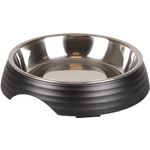 Feeding and drinking bowl Aschau Round Black & Silver