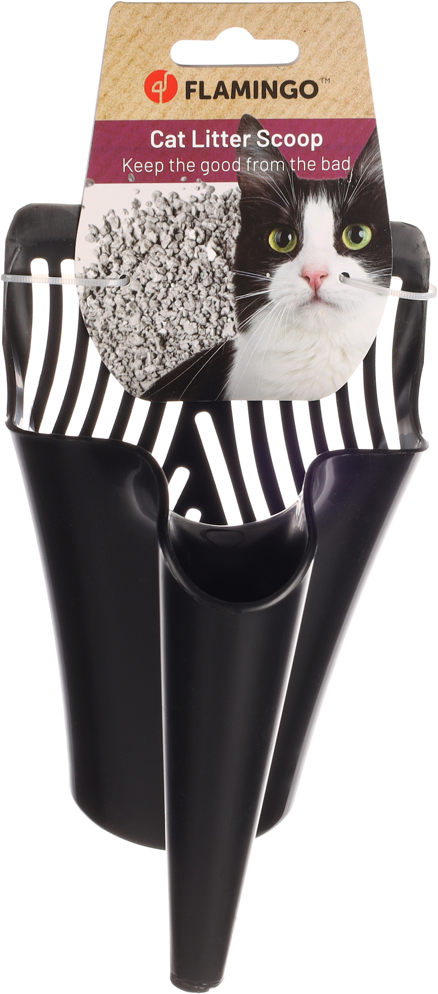 Flamingo Cat litter scoop 2 Cup Black
