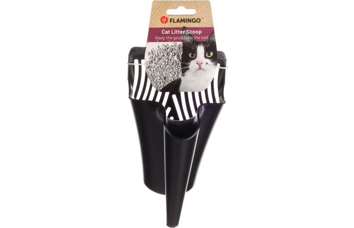 Flamingo Kattenbakschep 2 Cup Zwart