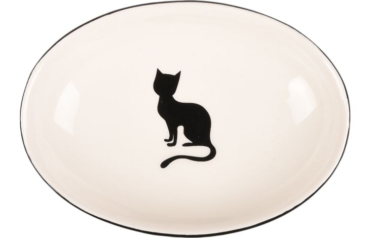 Flamingo Plato para comida Nala Ovalado Negro & Blanco