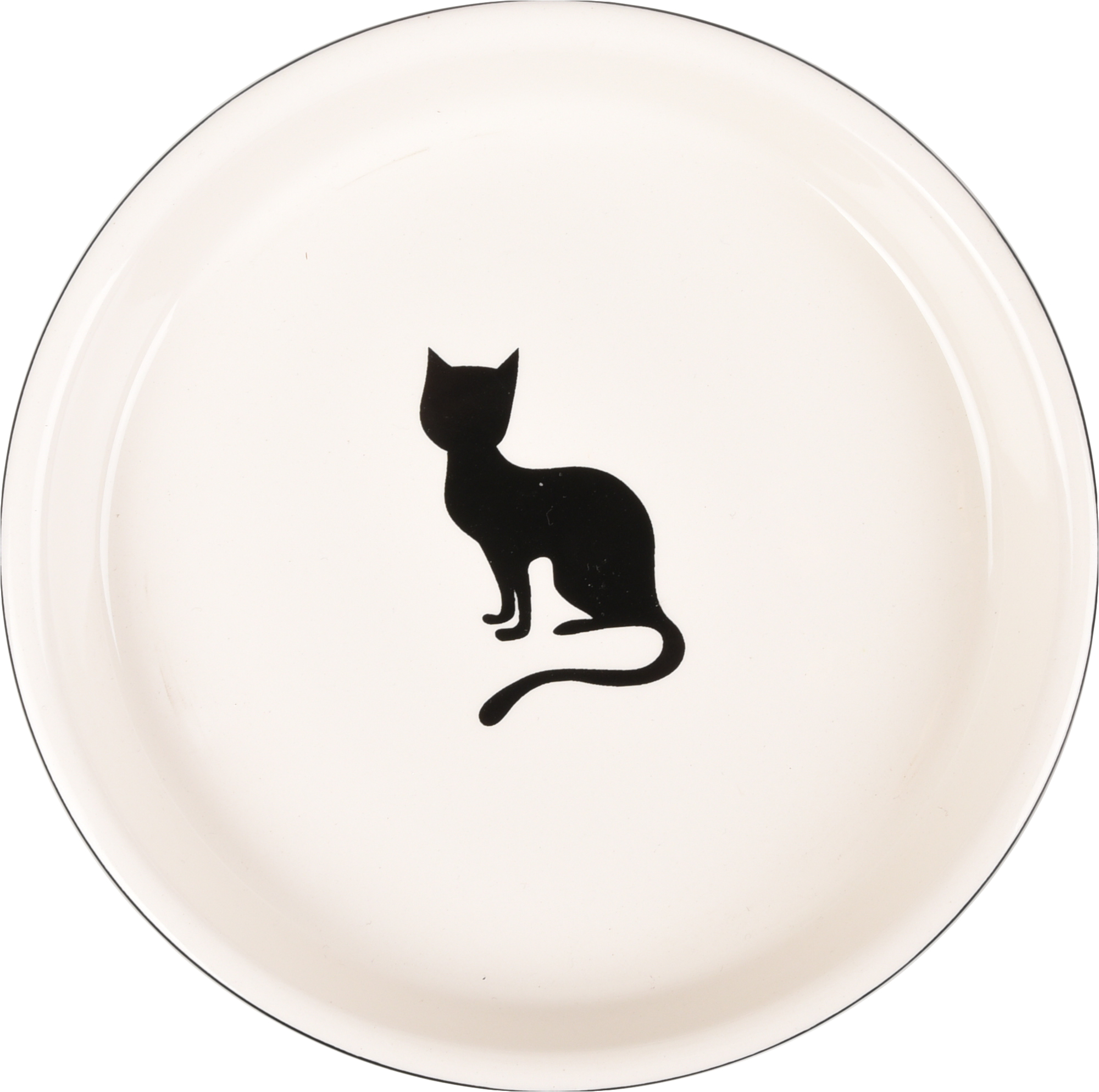 Flamingo Plato para comida Nala Redondo Negro & Blanco