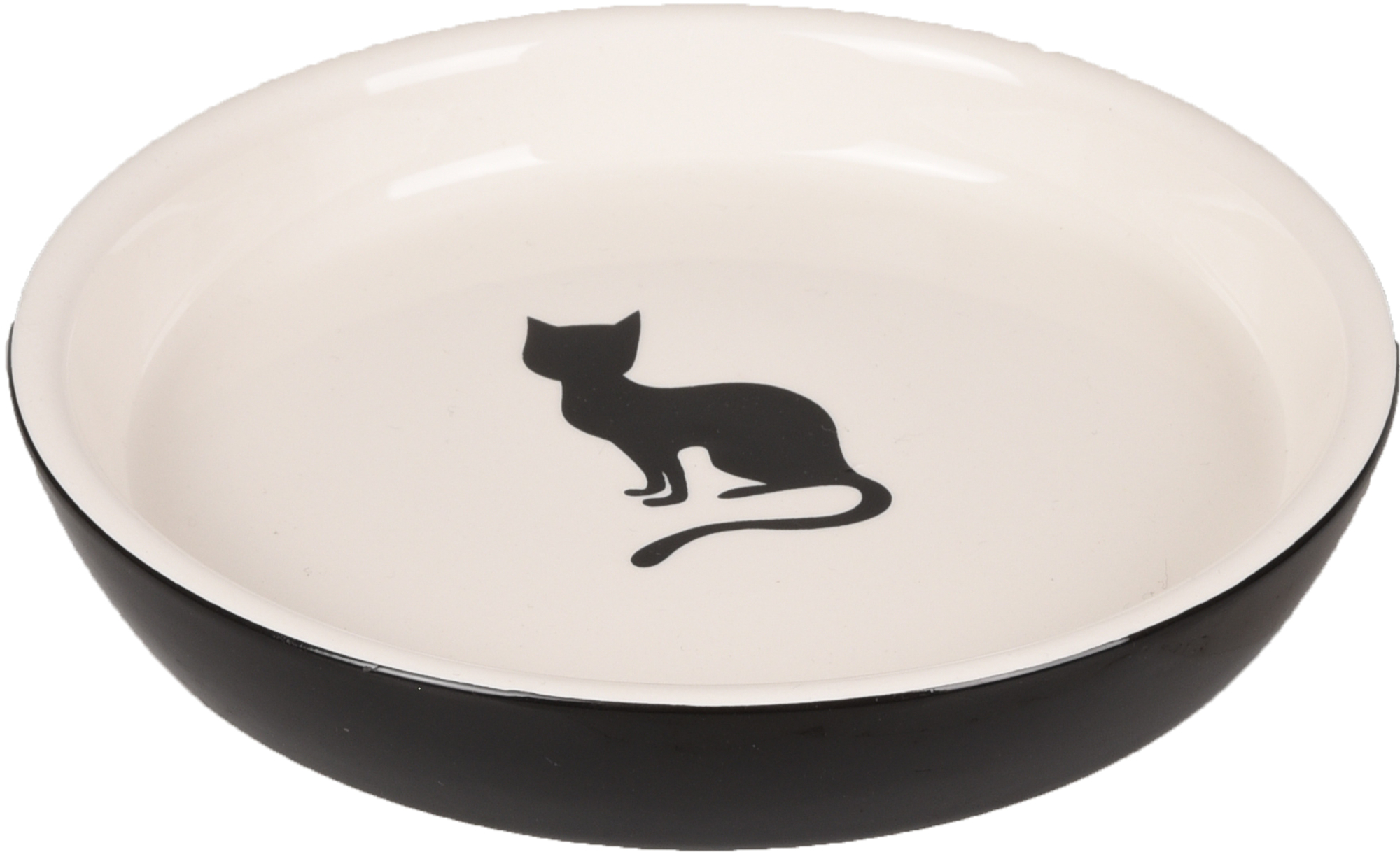 Flamingo Plato para comida Nala Redondo Negro & Blanco