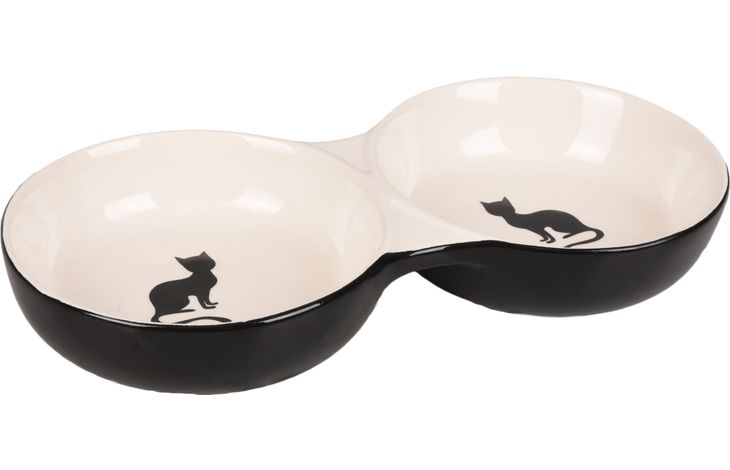 Flamingo Bol para comida y bebida Combo Nala Negro & Blanco