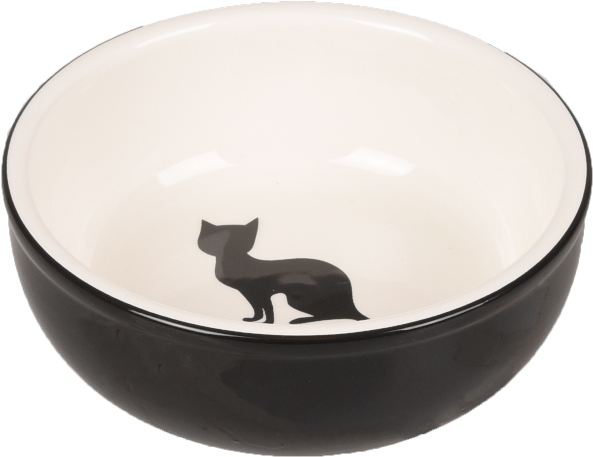 Flamingo Feeding and drinking bowl Nala Round Black & White