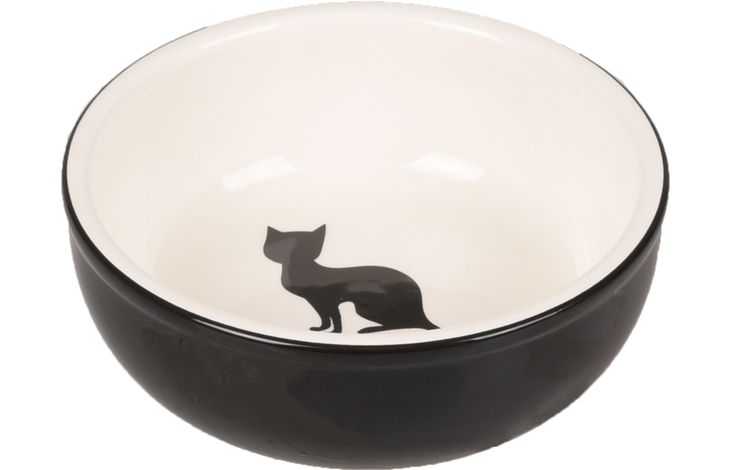 Flamingo Feeding and drinking bowl Nala Round Black & White