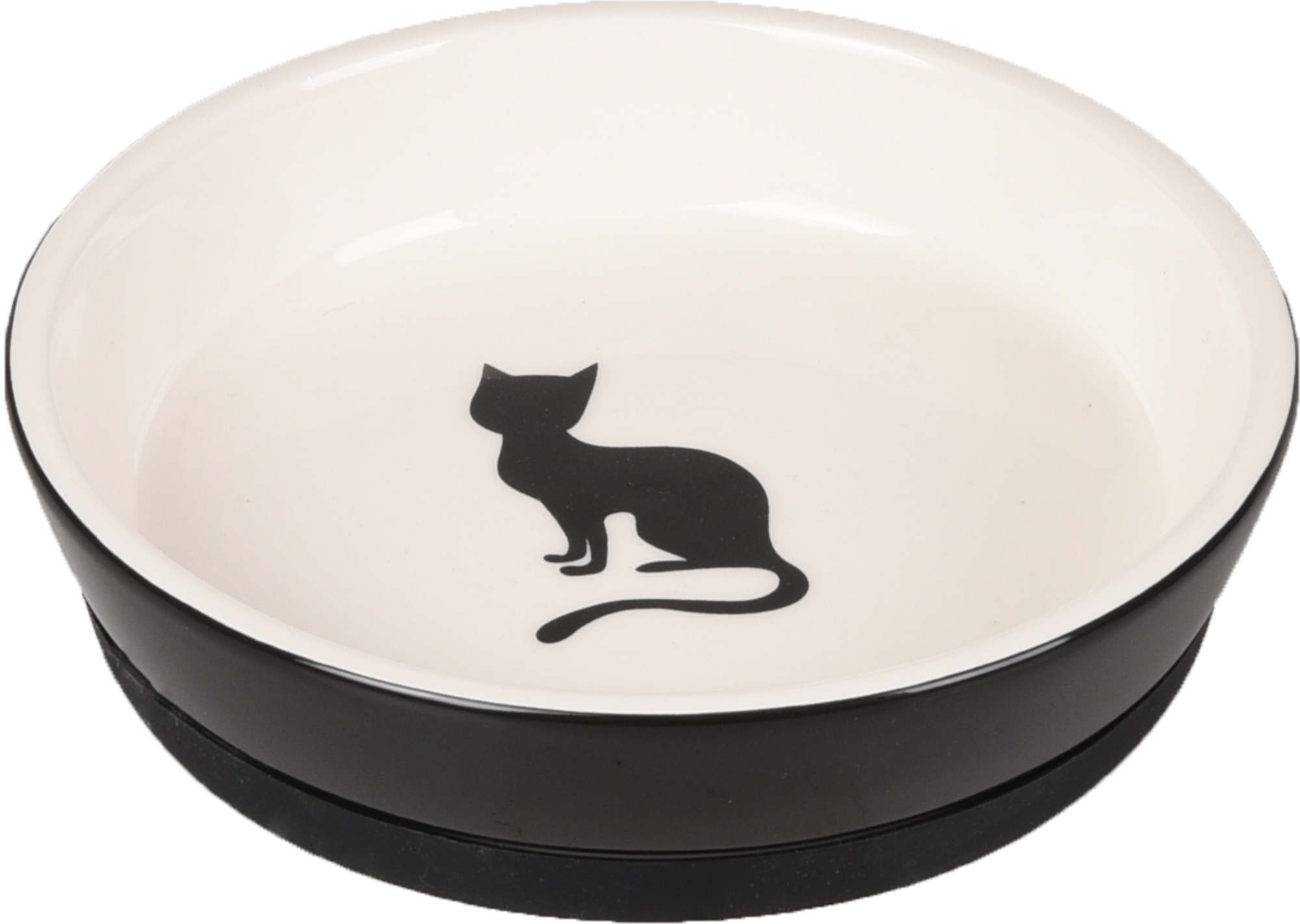Flamingo Feeding and drinking bowl Nala Round Black & White