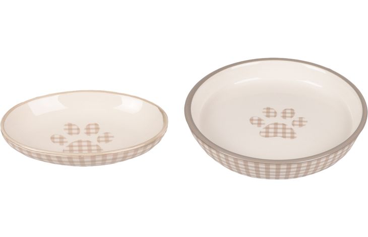 Flamingo Plato para comida Mylo Redondo Beige & Blanco