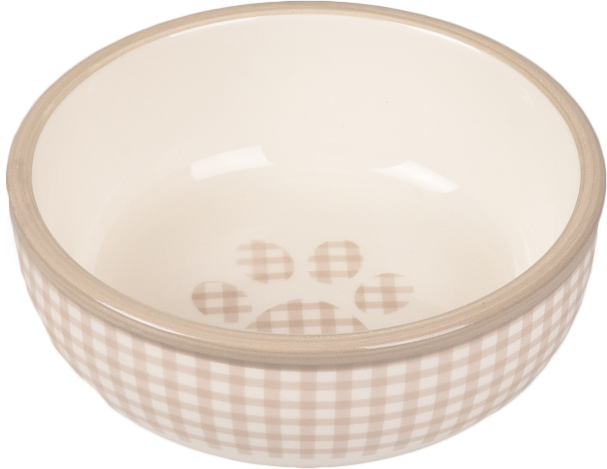 Flamingo Bol para comida y bebida Mylo Redondo Beige & Blanco