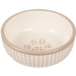 Feeding and drinking bowl Mylo Beige White - Ceramic