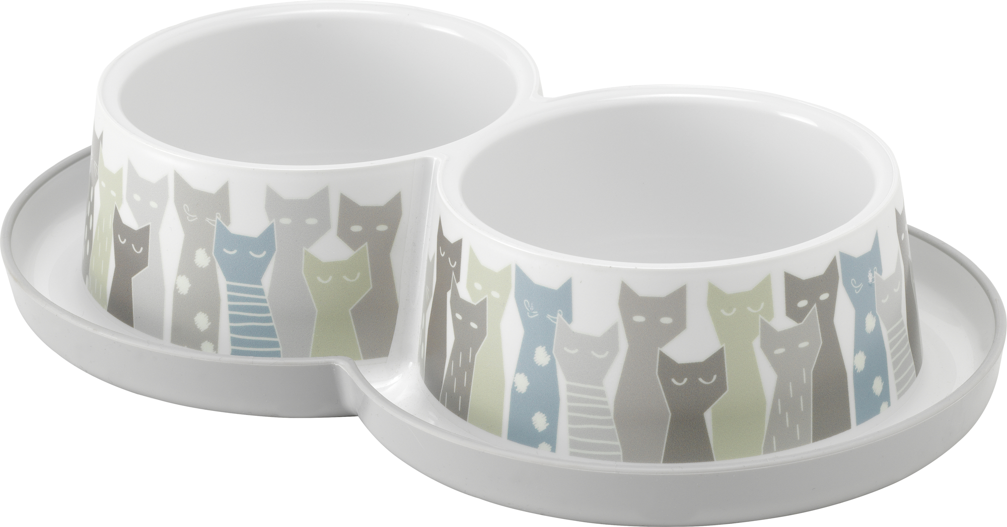 Flamingo Eet- en drinkpot Combo Maasai Grijs & Wit