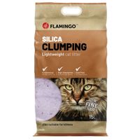Flamingo Kattenbakvulling Silica Fijne korrels Klonterend