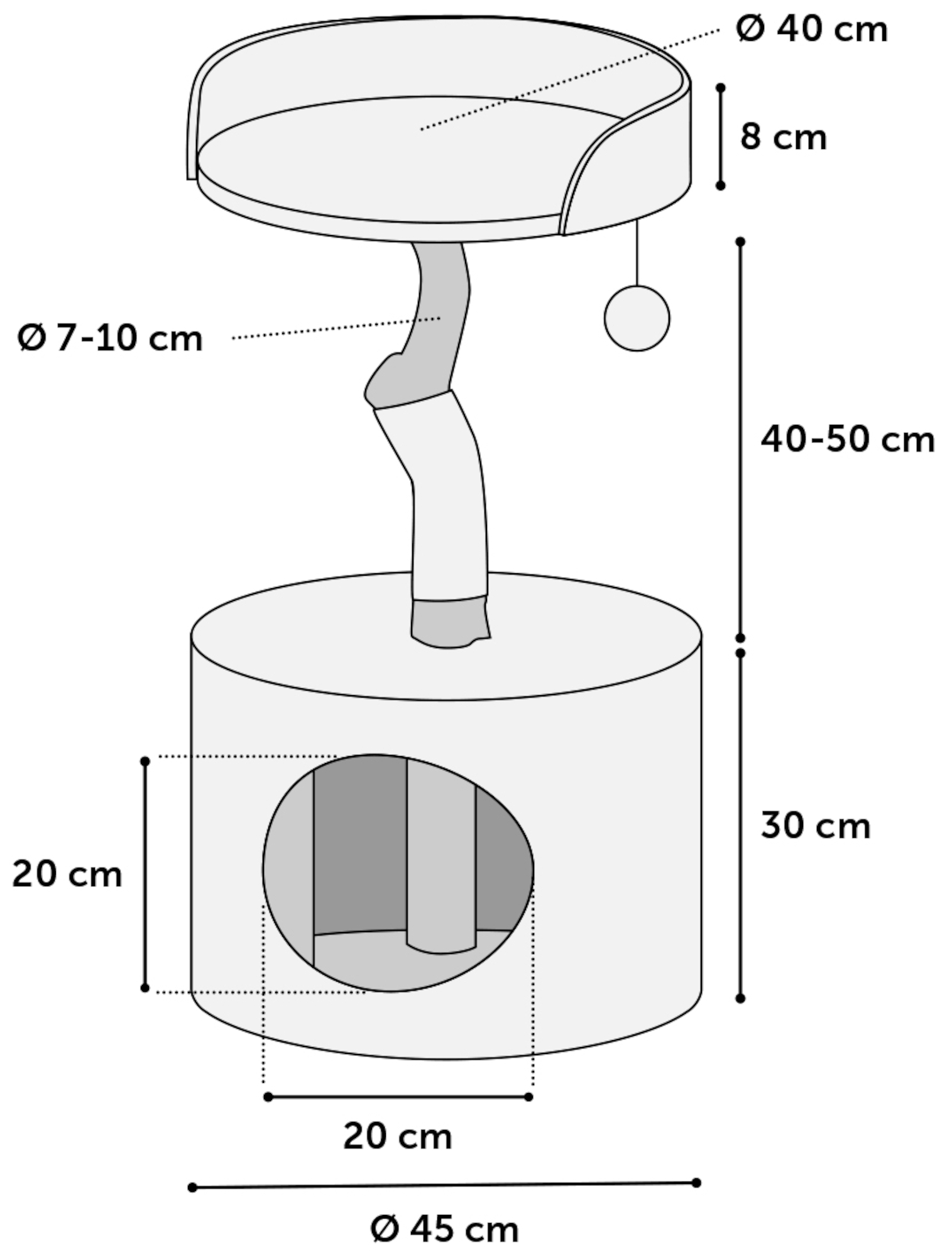 Flamingo Arbre à chat Betula 1 Brun & Naturel