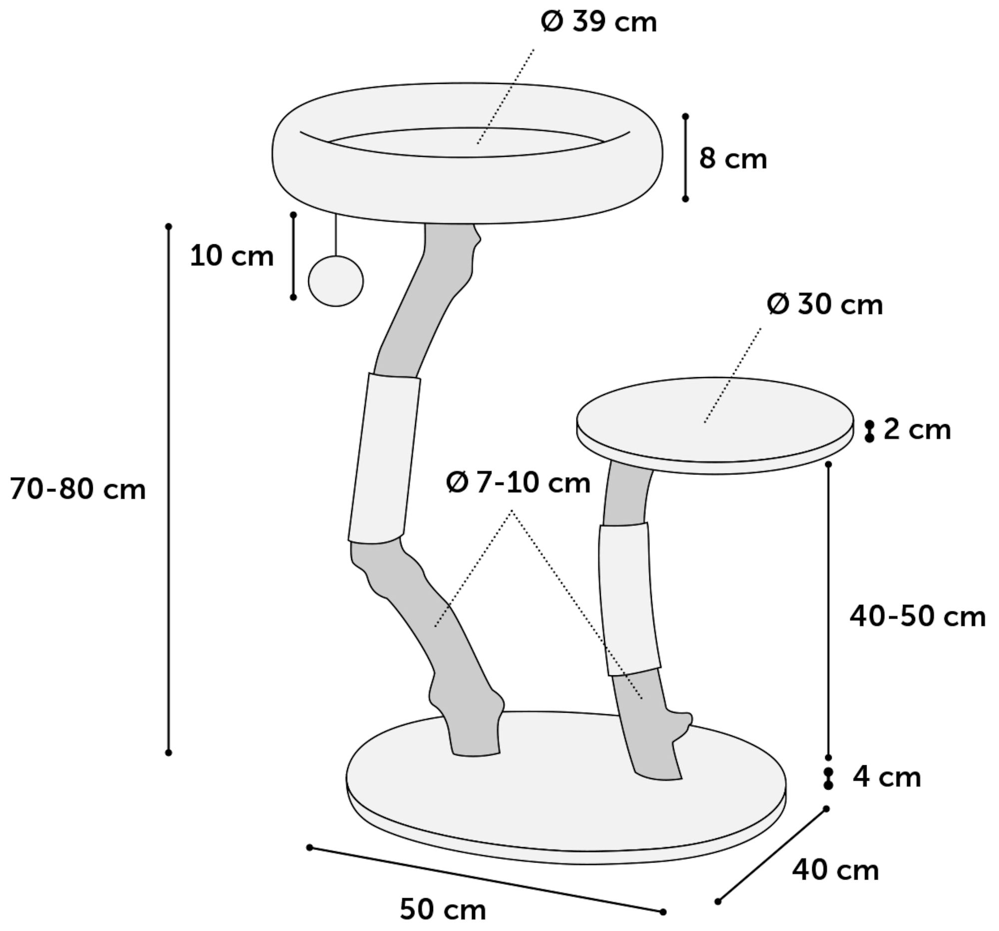 Flamingo Árbol rascador Betula 2 Marrón & Natural