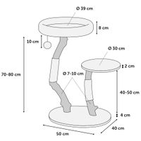 Flamingo Árbol rascador Betula 2 Marrón & Natural