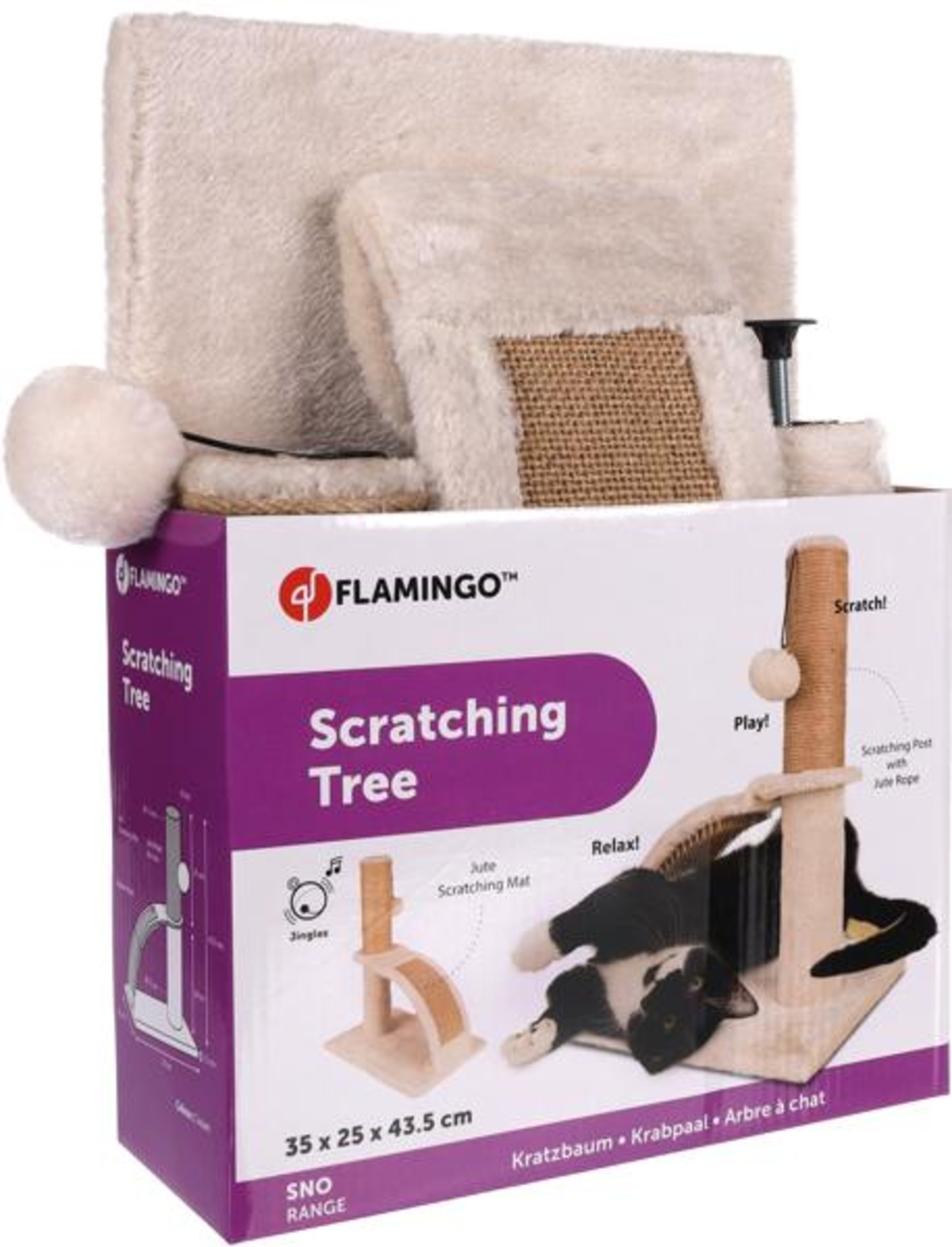 Flamingo Scratching tree  Tessa Cream & Natural