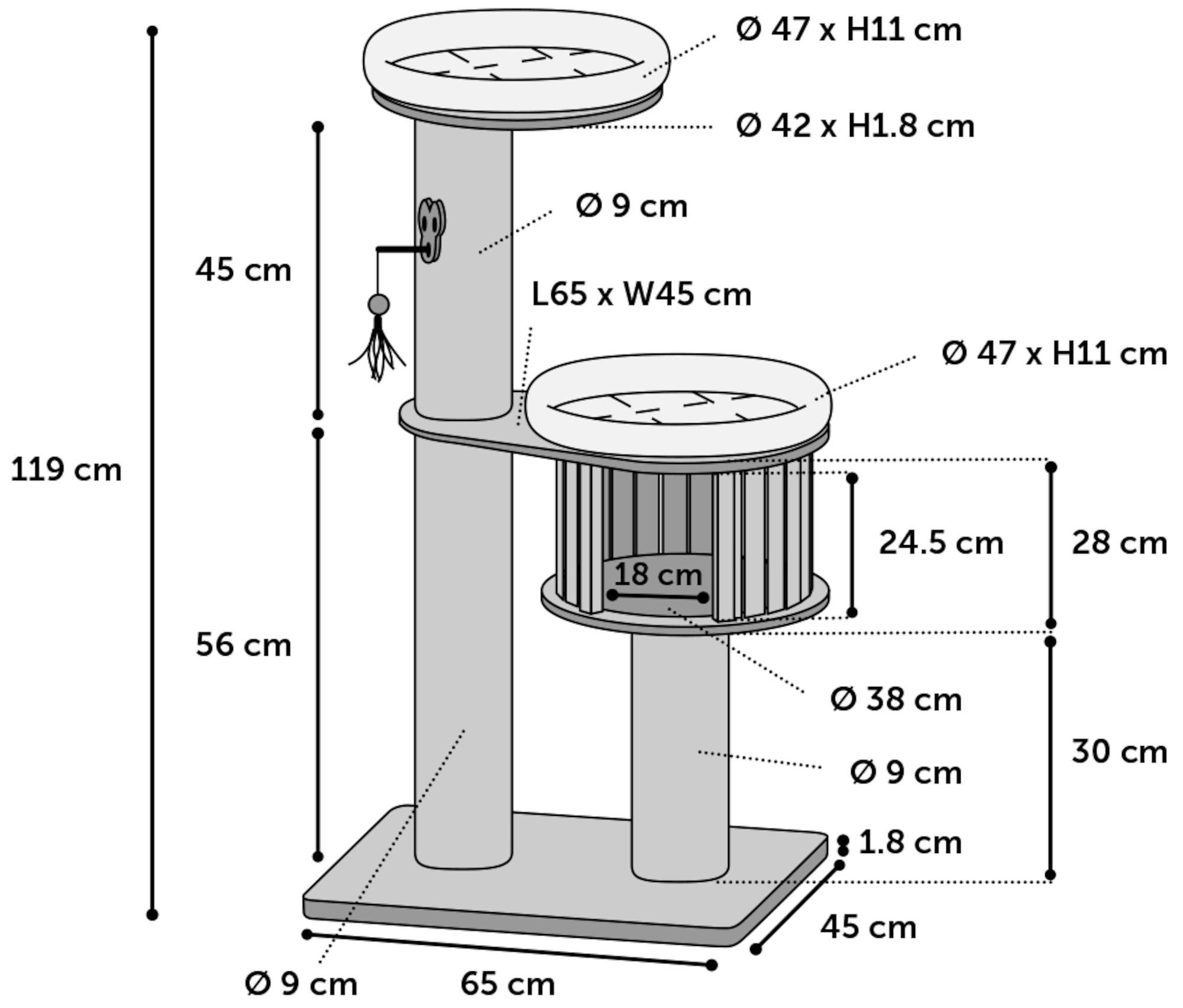 Flamingo Krabpaal Raisa 1 Bruin & Grijs