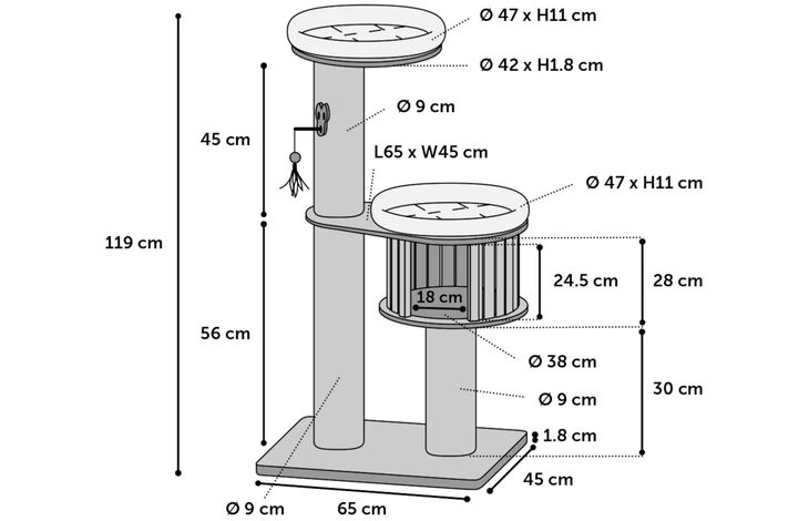 Flamingo Krabpaal Raisa 1 Bruin & Grijs