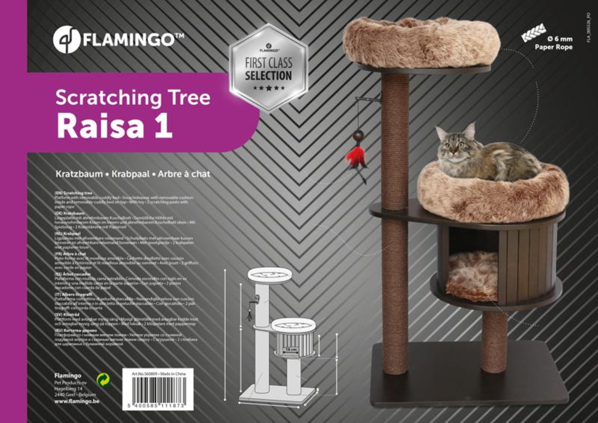 Flamingo Krabpaal Raisa 1 Bruin & Grijs