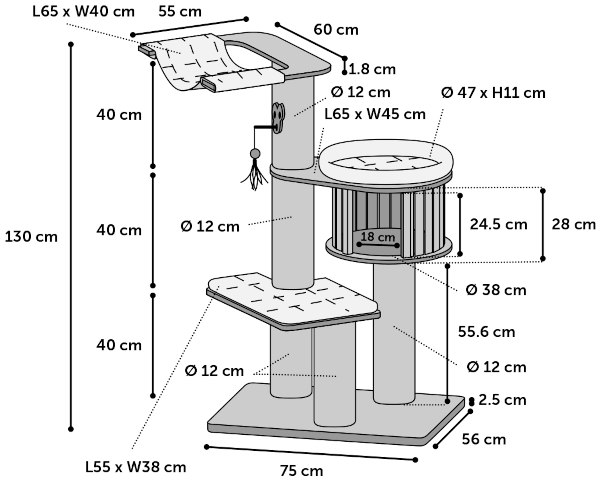 Flamingo Krabpaal Raisa 2 Bruin & Grijs