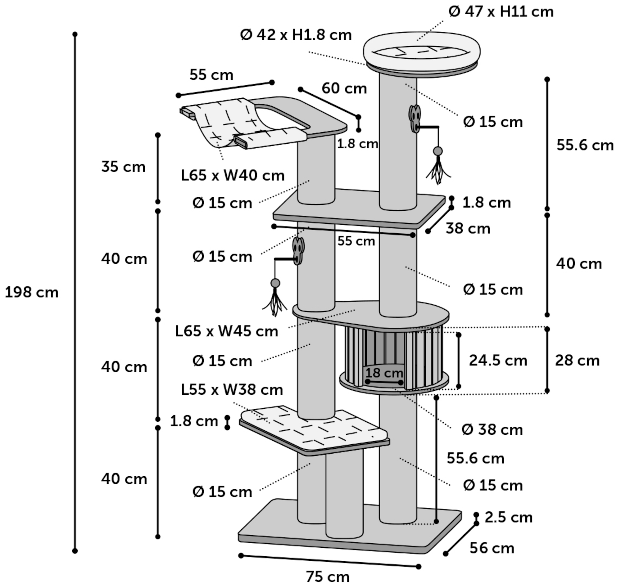 Flamingo Krabpaal Raisa 3 Bruin & Grijs