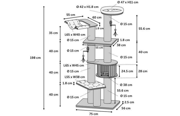 Flamingo Krabpaal Raisa 3 Bruin & Grijs