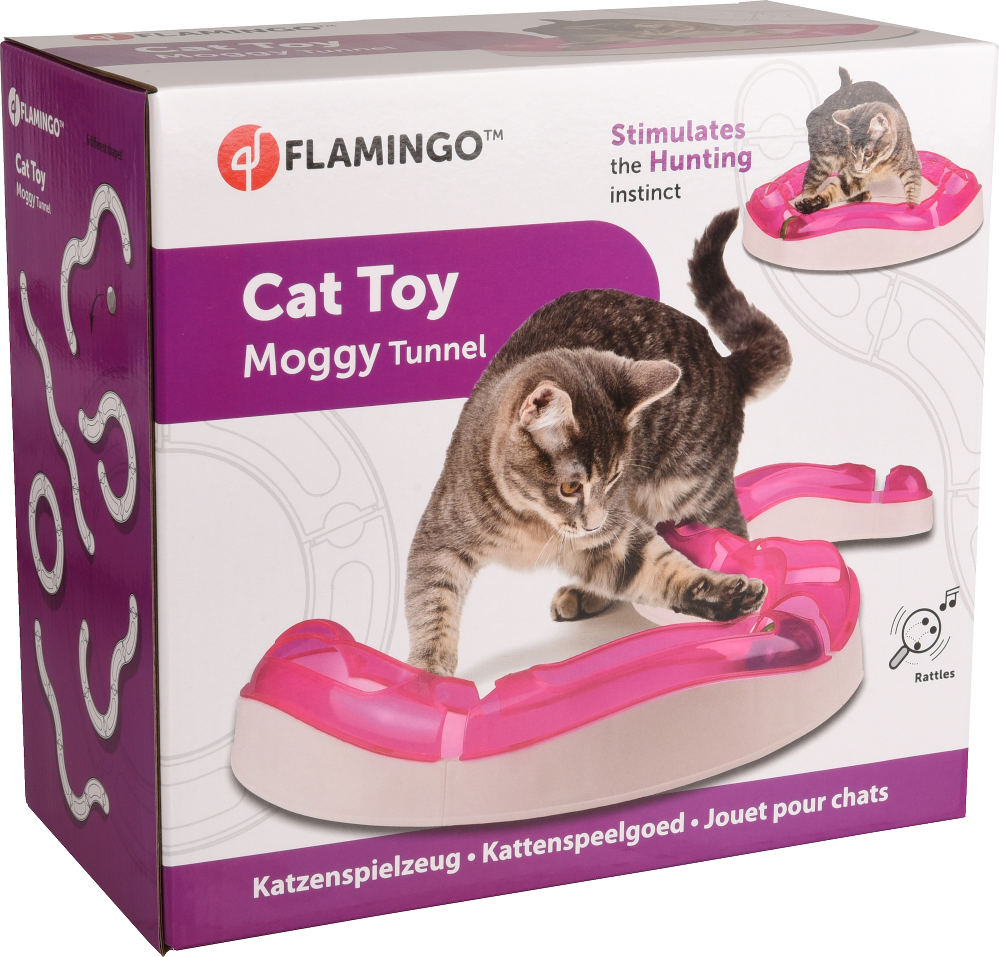 Flamingo Toy Moggy  with ball Pink & White