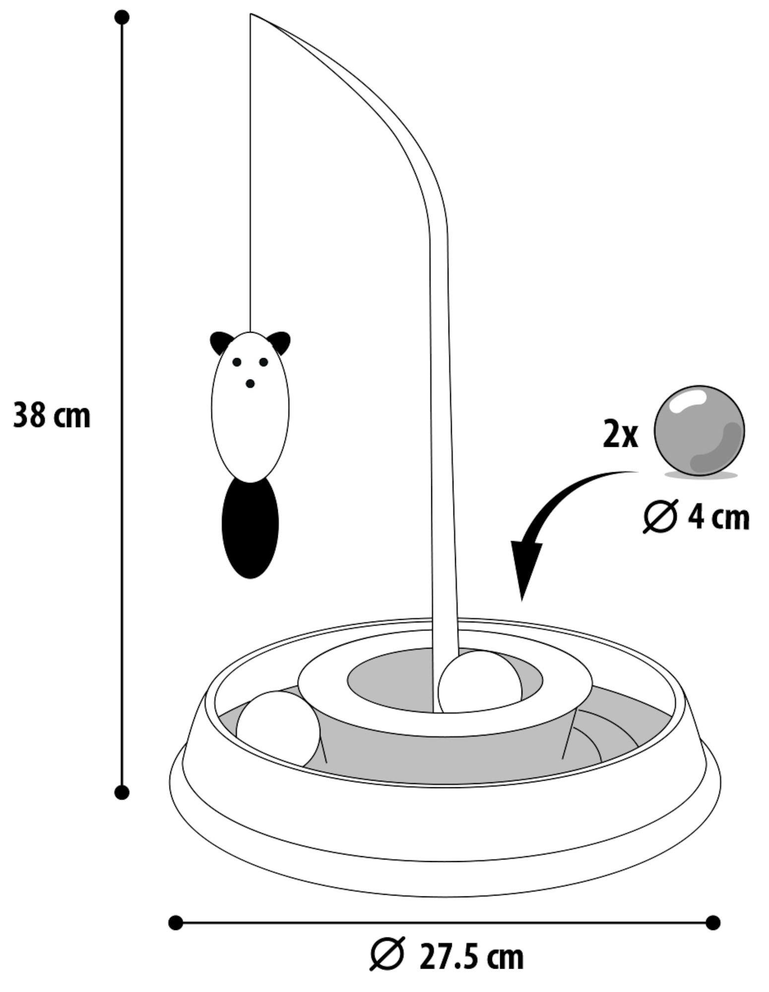 Flamingo Toy Tibo  with ball Pink