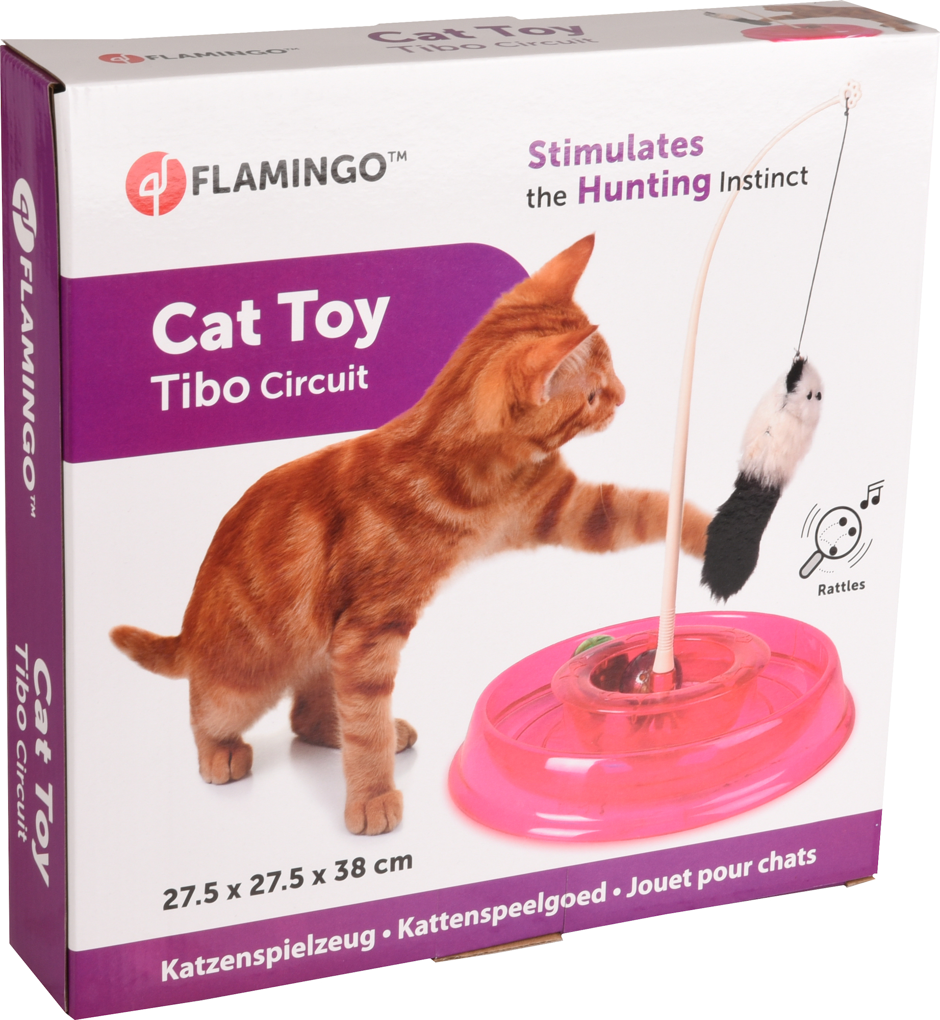 Flamingo Toy Tibo  with ball Pink