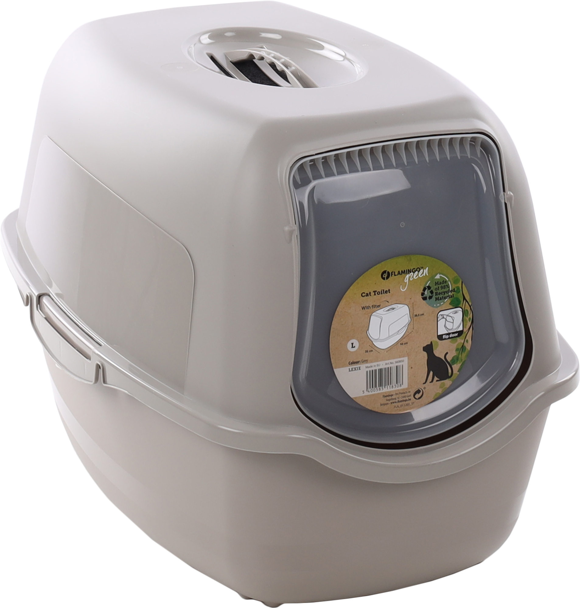 Flamingo Cat toilet Lexie Light grey