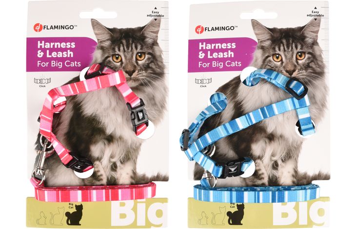 Flamingo Harnas met looplijn Alfry Meerdere kleuren