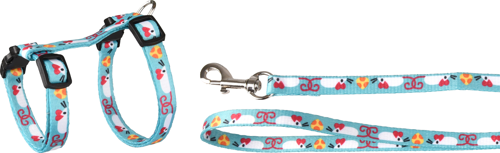 Flamingo Harness with leash Kitten Arwen Light blue