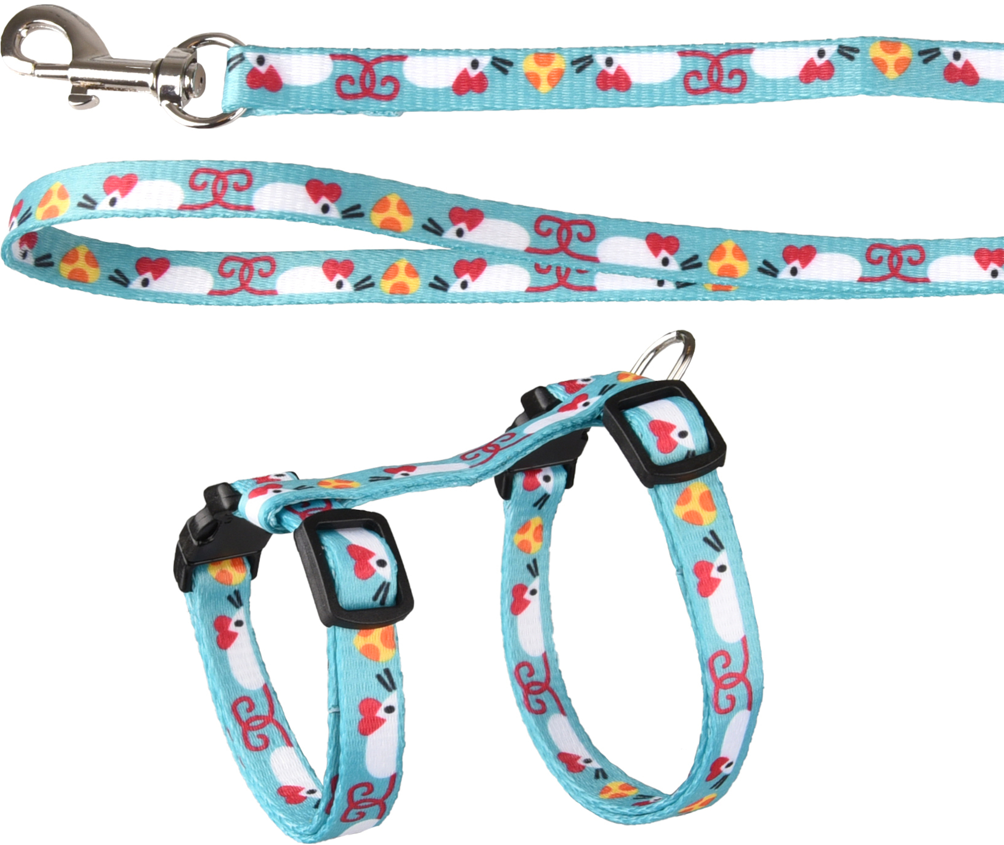 Flamingo Harness with leash Kitten Arwen Light blue
