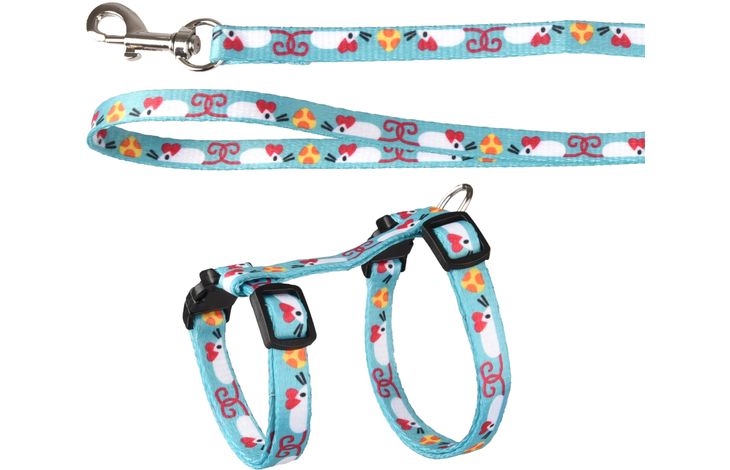Flamingo Harness with leash Kitten Arwen Light blue