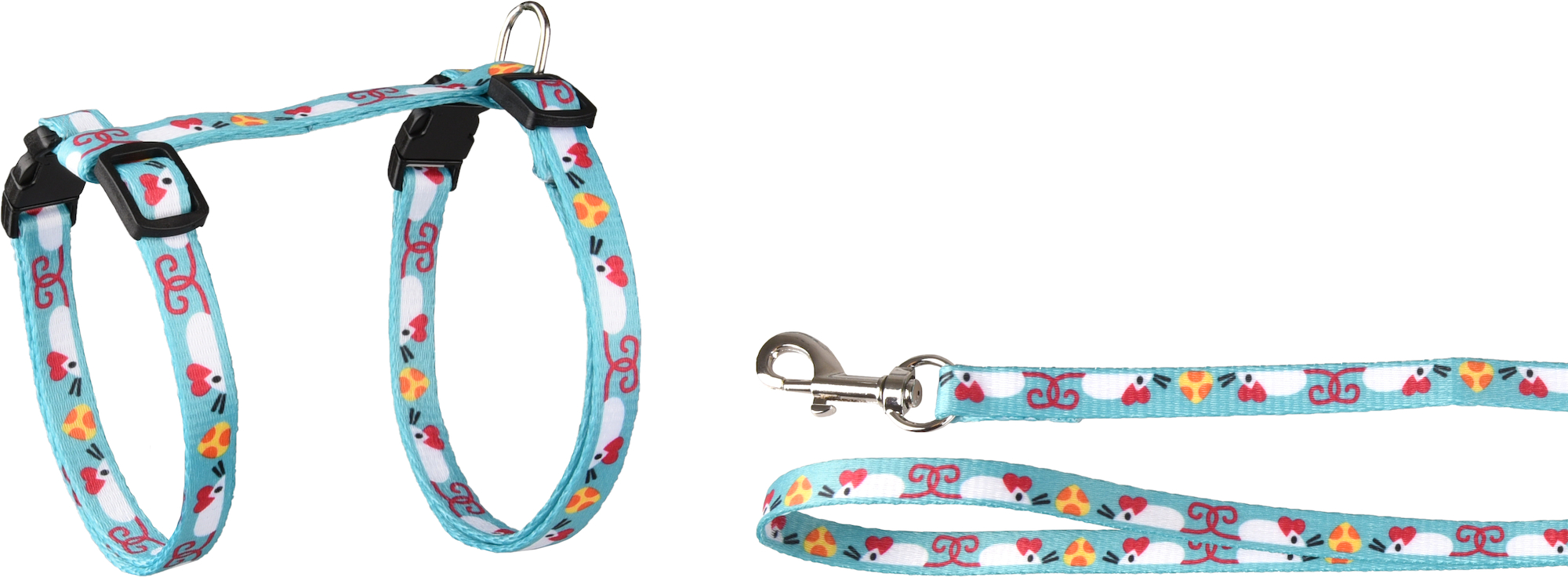 Flamingo Harness with leash Kitten Arwen Light blue