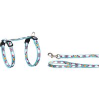 Flamingo Pettorina con guinzaglio Arwen Azzurro