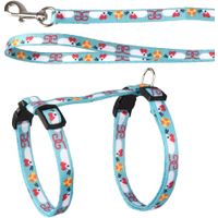 Flamingo Pettorina con guinzaglio Arwen Azzurro